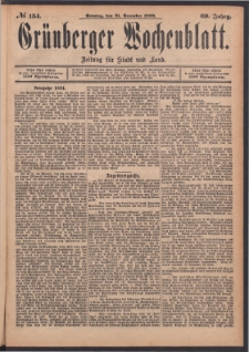 Grünberger Wochenblatt: Zeitung für Stadt und Land, No. 154. (31. December 1893)