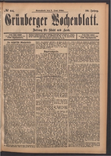 Grünberger Wochenblatt: Zeitung für Stadt und Land, No. 64. (2. Juni 1894)