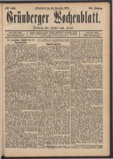 Grünberger Wochenblatt: Zeitung für Stadt und Land, No. 150. (22. December 1894)