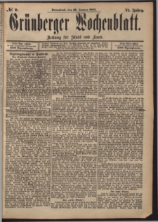 Grünberger Wochenblatt: Zeitung für Stadt und Land, No. 9. (19. Januar 1895)