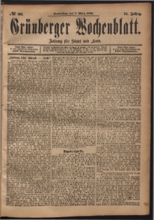 Grünberger Wochenblatt: Zeitung für Stadt und Land, No. 29. (7. März 1895)