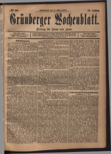 Grünberger Wochenblatt: Zeitung für Stadt und Land, No. 30. (9. März 1895)
