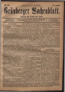 Grünberger Wochenblatt: Zeitung für Stadt und Land, No. 36. (23. März 1895)