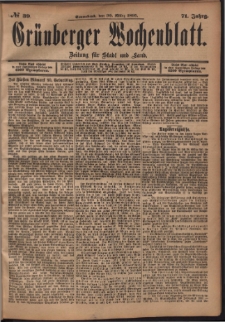 Grünberger Wochenblatt: Zeitung für Stadt und Land, No. 39. (30. März 1895)
