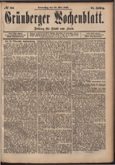 Grünberger Wochenblatt: Zeitung für Stadt und Land, No. 64. (30. Mai 1895)