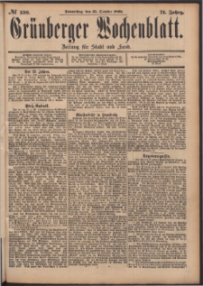 Grünberger Wochenblatt: Zeitung für Stadt und Land, No. 130. (31. October 1895)