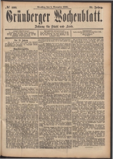 Grünberger Wochenblatt: Zeitung für Stadt und Land, No. 132. (5. November 1895)