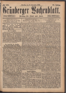 Grünberger Wochenblatt: Zeitung für Stadt und Land, No. 138. (19. November 1895)