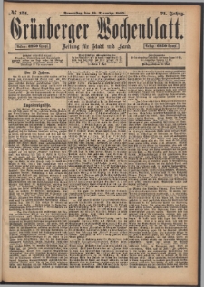 Grünberger Wochenblatt: Zeitung für Stadt und Land, No. 151. (19. December 1895)