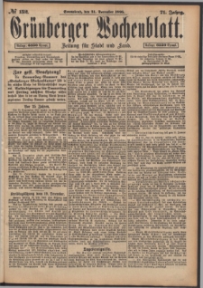 Grünberger Wochenblatt: Zeitung für Stadt und Land, No. 152. (21. December 1895)