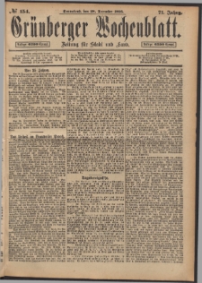 Grünberger Wochenblatt: Zeitung für Stadt und Land, No. 154. (28. December 1895)
