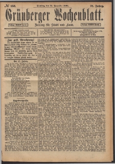 Gr&uuml;nberger Wochenblatt: Zeitung f&uuml;r Stadt und Land, No. 155. (31. December 1895)