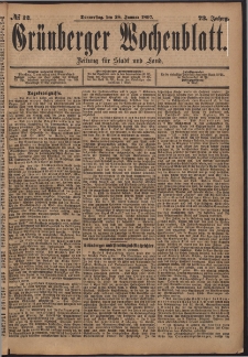 Grünberger Wochenblatt: Zeitung für Stadt und Land, No. 12. (28. Januar 1897)