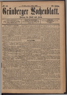 Grünberger Wochenblatt: Zeitung für Stadt und Land, No. 29. (9. März 1897)