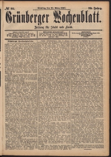 Grünberger Wochenblatt: Zeitung für Stadt und Land, No. 35. (23. März 1897)