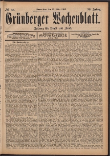 Grünberger Wochenblatt: Zeitung für Stadt und Land, No. 36. (25. März 1897)