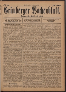 Grünberger Wochenblatt: Zeitung für Stadt und Land, No. 53. (4. Mai 1897)