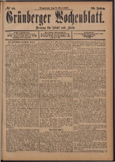 Grünberger Wochenblatt: Zeitung für Stadt und Land, No. 55. (8. Mai 1897)
