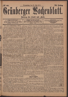 Grünberger Wochenblatt: Zeitung für Stadt und Land, No. 63. (27. Mai 1897)