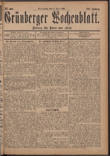 Grünberger Wochenblatt: Zeitung für Stadt und Land, No. 66. (3. Juni 1897)