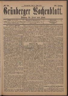 Grünberger Wochenblatt: Zeitung für Stadt und Land, No. 76. (26. Juni 1897)