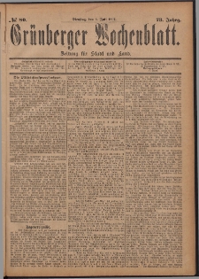 Grünberger Wochenblatt: Zeitung für Stadt und Land, No. 80. (6. Juli 1897)