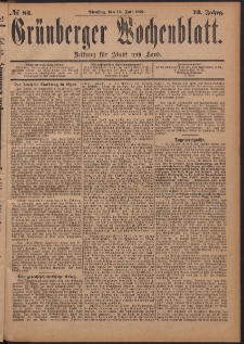 Grünberger Wochenblatt: Zeitung für Stadt und Land, No. 83. (13. Juli 1897)