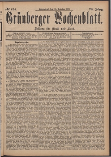 Grünberger Wochenblatt: Zeitung für Stadt und Land, No. 124. (16. October 1897)