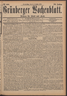 Grünberger Wochenblatt: Zeitung für Stadt und Land, No. 126. (21. October 1897)