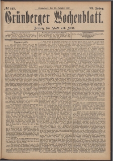 Grünberger Wochenblatt: Zeitung für Stadt und Land, No. 127. (23. October 1897)