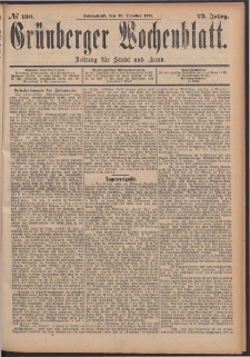 Grünberger Wochenblatt: Zeitung für Stadt und Land, No. 130. (30. October 1897)