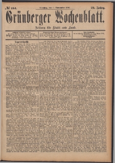 Grünberger Wochenblatt: Zeitung für Stadt und Land, No. 134. (9. November 1897)