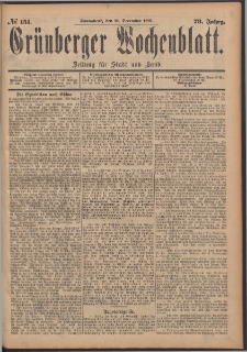 Grünberger Wochenblatt: Zeitung für Stadt und Land, No. 151. (18. December 1897)