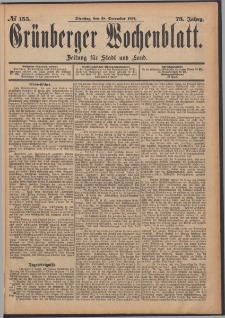 Grünberger Wochenblatt: Zeitung für Stadt und Land, No. 155. (28. December 1897)