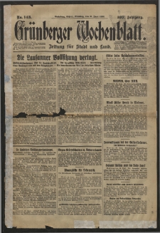 Grünberger Wochenblatt: Zeitung für Stadt und Land, No. 143. (21. Juni 1932)