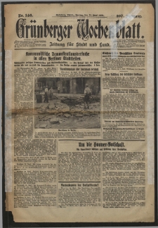 Grünberger Wochenblatt: Zeitung für Stadt und Land, No. 146. (23. Juni 1932)