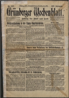 Grünberger Wochenblatt: Zeitung für Stadt und Land, No. 147. (25/26. Juni 1932)