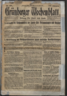 Grünberger Wochenblatt: Zeitung für Stadt und Land, No. 150. (29. Juni 1932)