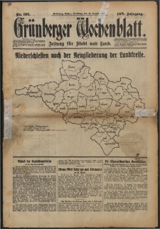 Grünberger Wochenblatt: Zeitung für Stadt und Land, No. 191. (16. August 1932)