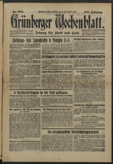 Grünberger Wochenblatt: Zeitung für Stadt und Land, No. 206. (2. September 1932)