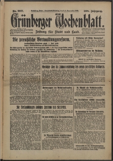 Grünberger Wochenblatt: Zeitung für Stadt und Land, No. 207. (3/4. September 1932)