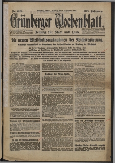 Grünberger Wochenblatt: Zeitung für Stadt und Land, No. 209. (6. September 1932)
