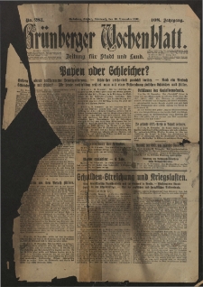Grünberger Wochenblatt: Zeitung für Stadt und Land, No. 281. (30. November 1932)