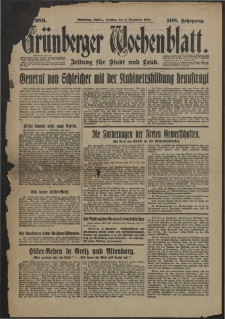 Grünberger Wochenblatt: Zeitung für Stadt und Land, No. 283. (2. Dezember 1932)