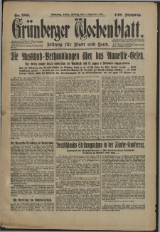 Grünberger Wochenblatt: Zeitung für Stadt und Land, No. 289. (9. Dezember 1932)