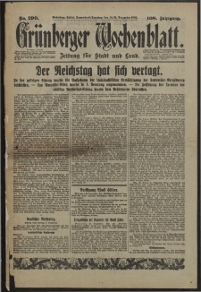 Grünberger Wochenblatt: Zeitung für Stadt und Land, No. 290. (10/11. Dezember 1932)