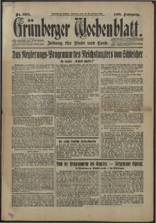 Grünberger Wochenblatt: Zeitung für Stadt und Land, No. 295. (16. Dezember 1932)