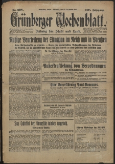 Grünberger Wochenblatt: Zeitung für Stadt und Land, No. 298. (20. Dezember 1932)