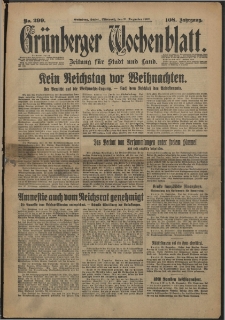 Grünberger Wochenblatt: Zeitung für Stadt und Land, No. 299. (21. Dezember 1932)