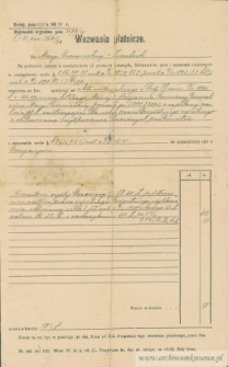 Marya Czerniecka - Wezwanie płatnicze